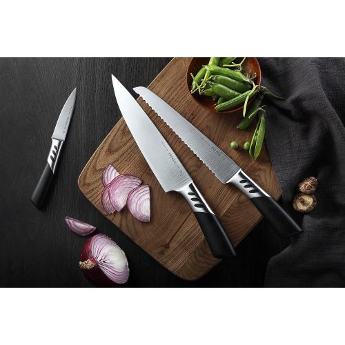  TRENDS Home Kitchen Knife Set, Double Forged German Stainless Steel. These Kitchen Knives set for kitchen are Ultra Sharp and Chef Quality Knife Sets for Everyday use (5 Pcs Set)