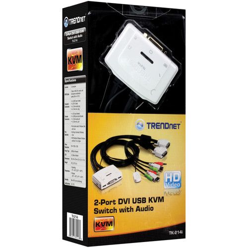  TRENDnet TK-214i 2-Port DVI USB KVM Switch Kit with Audio
