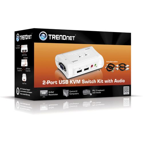  TRENDnet 2-Port USB KVM Switch Kit with Audio