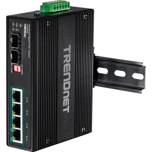  TRENDnet 6-Port Industrial Gigabit PoE+ DIN-Rail Switch