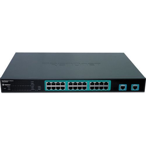  TRENDnet TPE-224WS 24-Port 10/100Mb/s Web Smart PoE Switch with Gigabit Ports & Mini-GBIC Slots