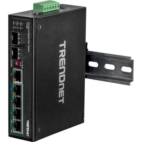  TRENDnet TI-PG62 6-Port Hardened Industrial Gigabit PoE+ DIN-Rail Switch