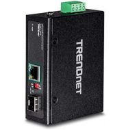 TRENDnet Hardened Industrial SFP to Gigabit Upoe Media Converter, IP30 Rated Housing, Includes DIN-Rail & Wall Mounts, Operating Temp. -40 to 75 °C (-40 to 167 °F), TI-UF11SFP