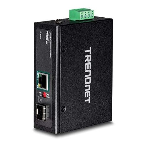  TRENDnet Hardened Industrial SFP to Gigabit Upoe Media Converter, IP30 Rated Housing, Includes DIN-Rail & Wall Mounts, Operating Temp. -40 to 75 °C (-40 to 167 °F), TI-UF11SFP
