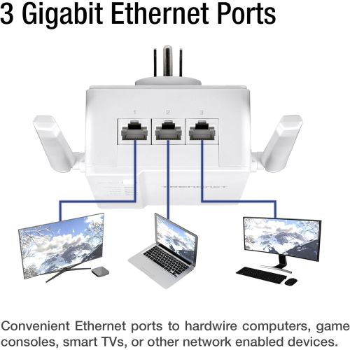  TRENDnet Wi-Fi Everywhere Powerline 1200 AV2 Dual-Band AC1200 Wireless Access Point, 3 x Gigabit Ports, TPL-430AP