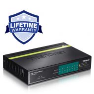 TRENDnet 8-Port Gigabit PoE+ Switch, 123 W PoE Power Budget, 16 Gbps Switching Capacity, Metal housing, Lifetime Protection, TPE-TG80G