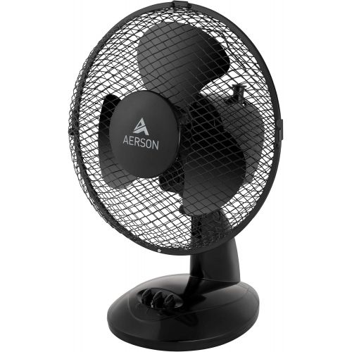  [아마존베스트]TRESKO Aerson Table Fan 23 cm Wind Machine Table Fan with 2 Speed Settings Power Consumption 30 W Very Quiet Tilt Angle Approx. 30° Oscillation Approx. 90° Black