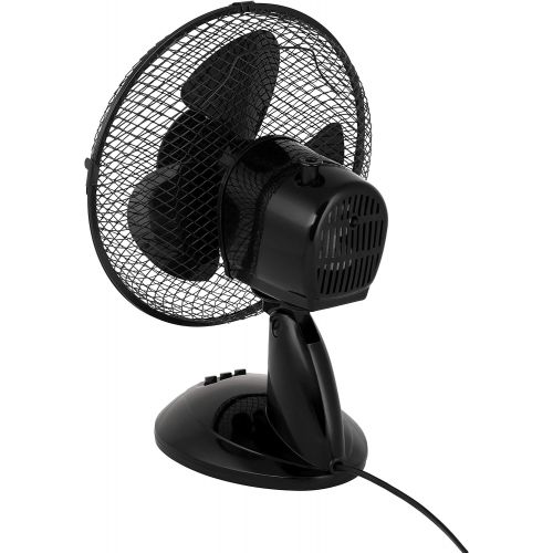  [아마존베스트]TRESKO Aerson Table Fan 23 cm Wind Machine Table Fan with 2 Speed Settings Power Consumption 30 W Very Quiet Tilt Angle Approx. 30° Oscillation Approx. 90° Black