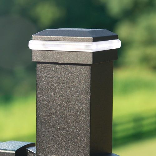  TREX LED Aluminum Post Cap Light-Charcoal Black, BKALCAPLED25, Classic WhiteBronze