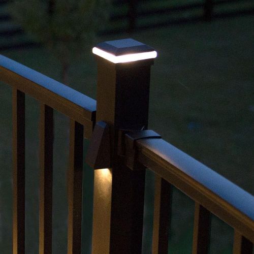  TREX LED Aluminum Post Cap Light-Charcoal Black, BKALCAPLED25, Classic WhiteBronze