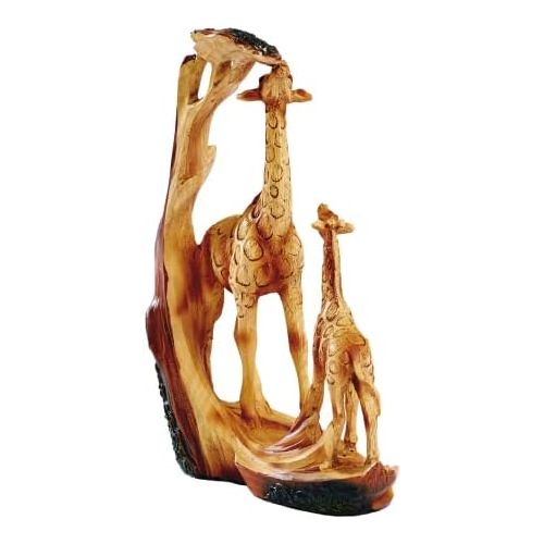  Besuchen Sie den TRI-Store TRI Deko Giraffenfamilie, Deko-Figur Tierfigur Giraffe Mama & Kind, Giraffen & Akazie, detailreiche Holzoptik, Kunststein, 16 x 7 x 19 cm