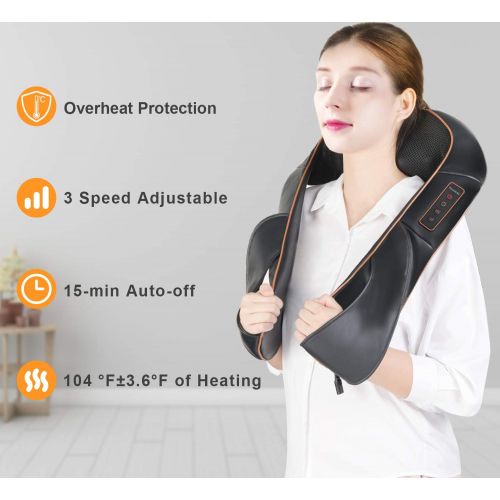  [아마존핫딜][아마존 핫딜] TRIDUCNA Shiatsu Back Neck and Shoulder Massager with Heat - Electric Massage Pillow with 3D Deep Tissue Kneading for Foot, Legs, Body Muscle Pain Relief - Home, Office & Car Use