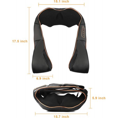  [아마존핫딜][아마존 핫딜] TRIDUCNA Shiatsu Back Neck and Shoulder Massager with Heat - Electric Massage Pillow with 3D Deep Tissue Kneading for Foot, Legs, Body Muscle Pain Relief - Home, Office & Car Use