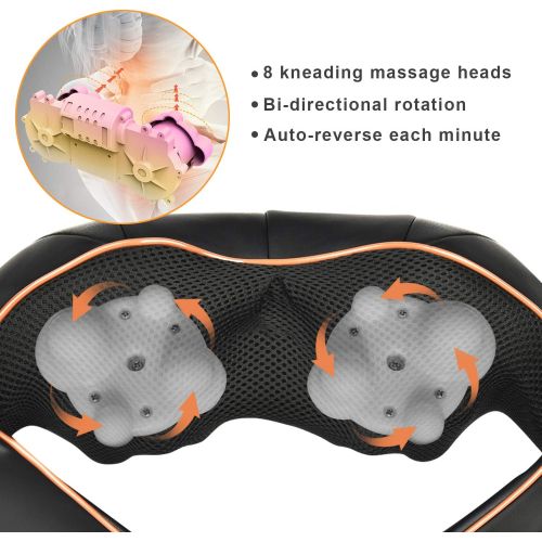  [아마존핫딜][아마존 핫딜] TRIDUCNA Shiatsu Back Neck and Shoulder Massager with Heat - Electric Massage Pillow with 3D Deep Tissue Kneading for Foot, Legs, Body Muscle Pain Relief - Home, Office & Car Use