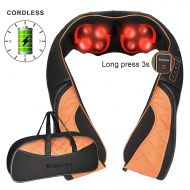 TRIDUCNA Cordless Neck and Shoulder Massager with Heat, Rechargeable Shiatsu Back Massager with...