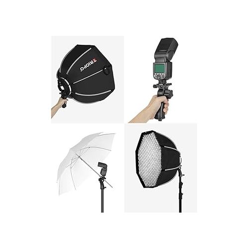  KS90 Portable Softbox 35in / 90cm Speedlite Octagon Umbrella Softbox with Honeycomb Grid Outdoor Flash SoftBox for Godox TT600 TT685 TT685II V860II V860III Flash (KS90)