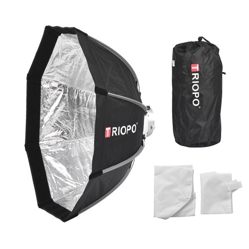  TRIOPO Triopo 65cm  26inch Portable Octagon Umbrella Softbox Octabox Bowens Mount Continuous Strobe Light Two Diffusion Carrying Bag Photography Light Modifier