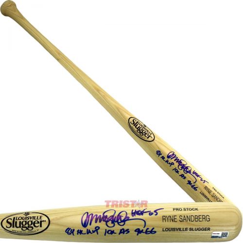  TRISTAR Productions Ryne Sandberg Autographed Louisville Slugger Bat Inscribed 84 NL MVP, 9xGG, 10xAS, HOF 05 TRISTAR