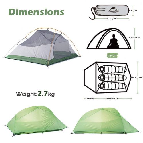  TRIWONDER 1-3 Person 4 Saison Camping Zelt, Leichte Wasserdichte Doppelschicht Camping Zelt fuer Camping Wandern Outdoor