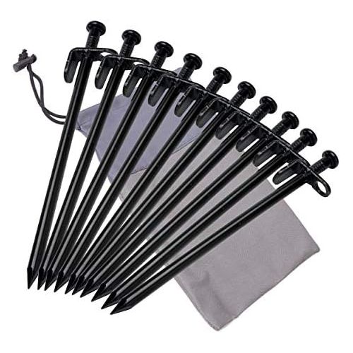  TRIWONDER Tent Stakes Heavy Duty Camping Stakes Forged Steel Tent Pegs Nails Outdoors Solid Stakes with Carrying Bag
