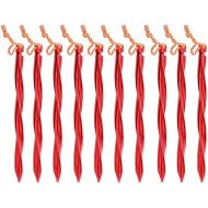 TRIWONDER 10 Pack Lightweight Heavy Duty Aluminum Tent Stakes Pegs (Red - Swirled Shape - 9.84 Inches)
