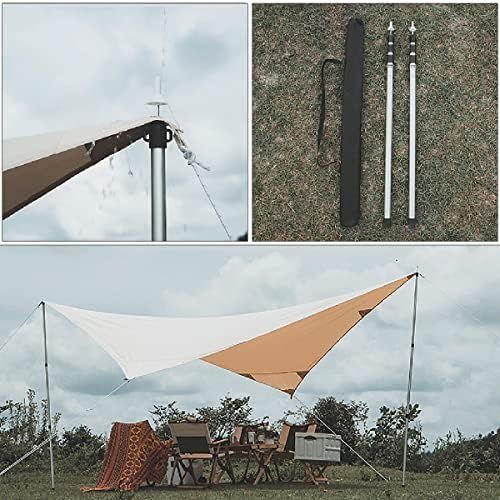  TRIWONDER Adjustable Tarp Poles Set of 2 Telescoping Aluminum Rods for Tent Fly and Tarps, Lightweight Replacement Tent Poles Awning Poles for Camping, Backpacking, Hiking, Shelter