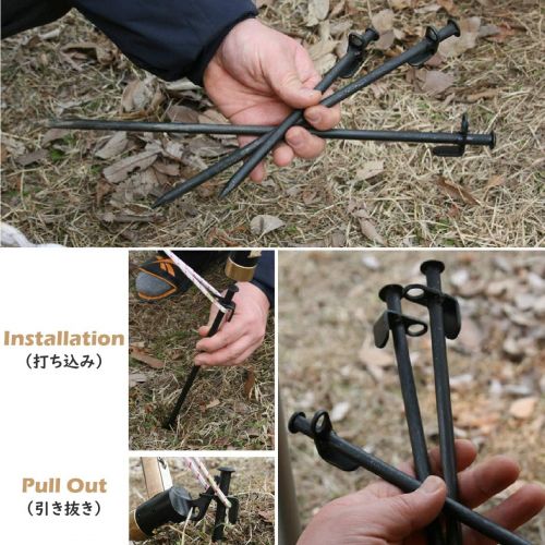  TRIWONDER Tent Stakes Heavy Duty Camping Stakes Forged Steel Tent Pegs Nails Outdoors Solid Stakes with Carrying Bag