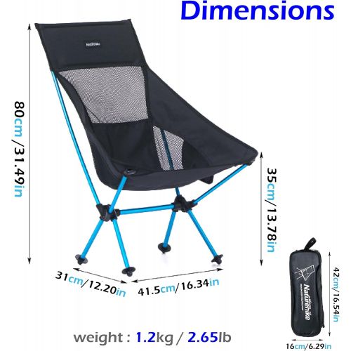  TRIWONDER Lightweight Folding High Back Camping Chair with Headrest, Portable Compact Outdoor Camp, Travel, Picnic, Festival, Hiking, Backpacking