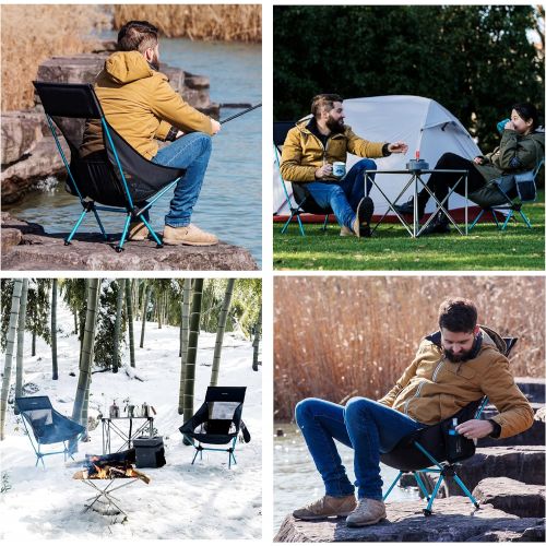  TRIWONDER Lightweight Folding High Back Camping Chair with Headrest, Portable Compact Outdoor Camp, Travel, Picnic, Festival, Hiking, Backpacking