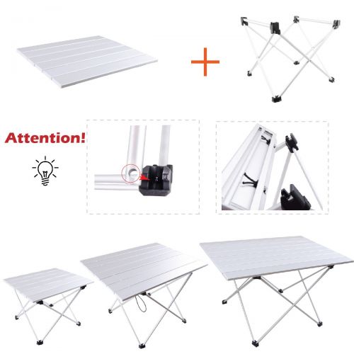  TRIWONDER Ultralight Aluminum Folding Camping Table Collapsible Portable Roll-Up for Outdoor, Camping, Picnic, BBQ, Beach, Fishing