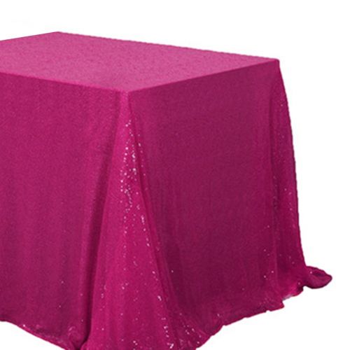  TRLYC Pack of 5 Tablecloth 50x50-Ihches Square Sequin tablecloth Party Bistros Buffet Table Baby Shower Kitchen Accessories Fuchsia Pink