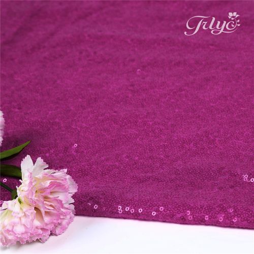  TRLYC Pack of 5 Tablecloth 50x50-Ihches Square Sequin tablecloth Party Bistros Buffet Table Baby Shower Kitchen Accessories Fuchsia Pink