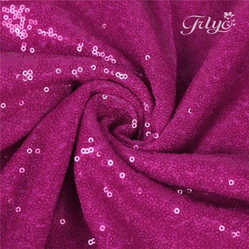  TRLYC Pack of 5 Tablecloth 50x50-Ihches Square Sequin tablecloth Party Bistros Buffet Table Baby Shower Kitchen Accessories Fuchsia Pink