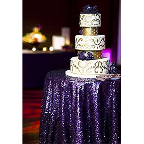  TRLYC 70% Off More Sizes Purple Sequin Tablecloth for Wedding Event Supplies Choose Size 72 to 196