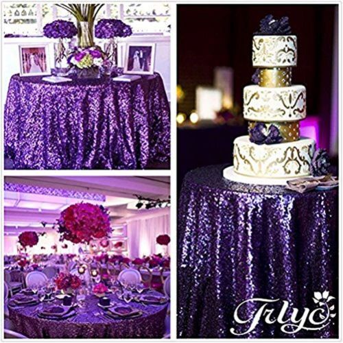  TRLYC 70% Off More Sizes Purple Sequin Tablecloth for Wedding Event Supplies Choose Size 72 to 196