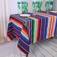 TRLYC Pack of Five 57x102 inches Mexican Serape Tablecloths for Mexican Party Wedding Decorations Fringe Cotton Tablecloth