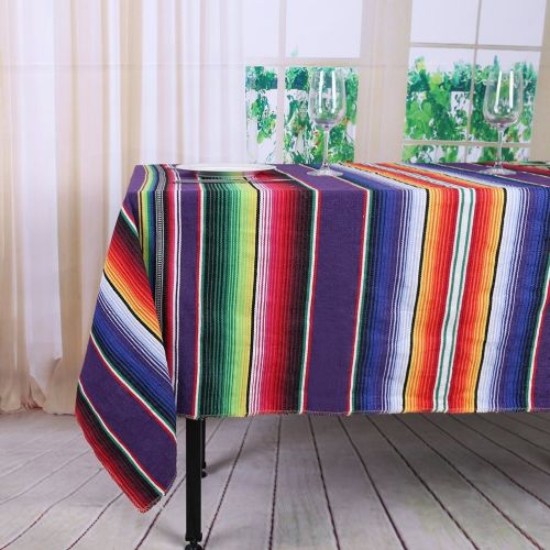  TRLYC Pack of Five 57x102 inches Mexican Serape Tablecloths for Mexican Party Wedding Decorations Fringe Cotton Tablecloth