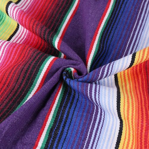  TRLYC Pack of Five 57x102 inches Mexican Serape Tablecloths for Mexican Party Wedding Decorations Fringe Cotton Tablecloth