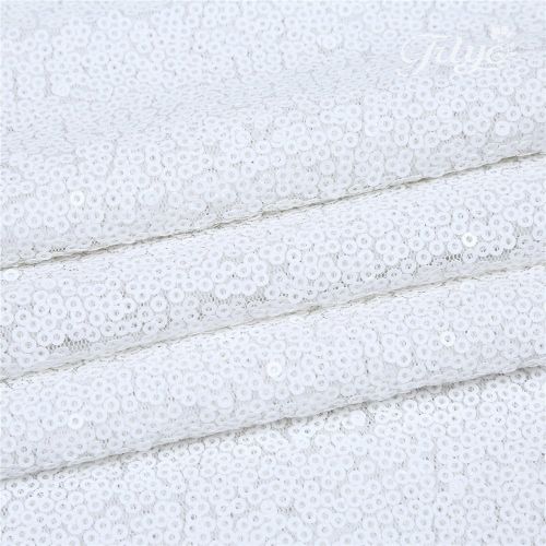  TRLYC 120 White Round Square Sequins Wedding Tablecloth, Sparkly Table Cloth for Wedding, Event