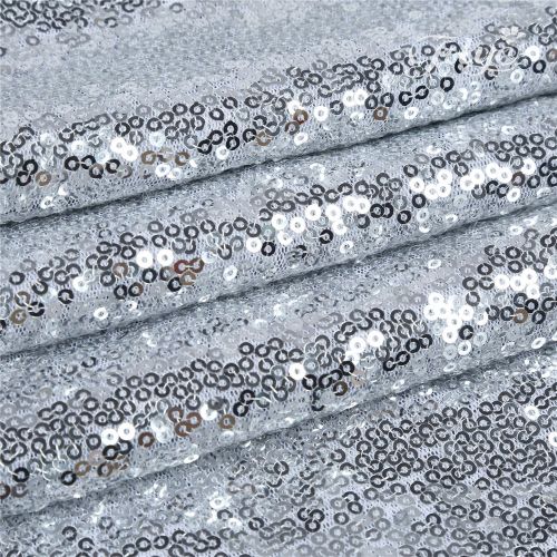  TRLYC 132 Round Sparkly silver Sequin Table Cloth Sequin Table Cloth,Cake Sequin Tablecloths, Sequin Linens for Wedding
