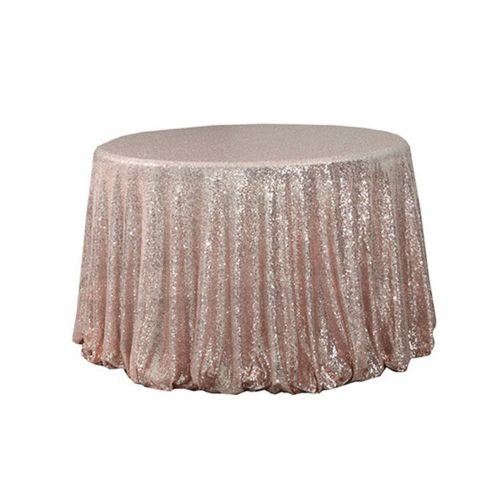  TRLYC 120 Round Sparkly Rose Gold Sequin Table Cloth Sequin Table Cloth, Cake Sequin Tablecloths, Sequin Linens for Wedding