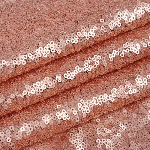  TRLYC 120 Round Blush Wedding Sequin Table Cloth Shimmer Blush Fabric on Sale
