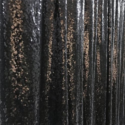  TRLYC 2FTX8FT Glitter Sequin Curtains Drape Panels Backdrops Wedding Backdrop Black Home Decor