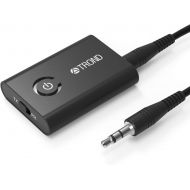[아마존 핫딜]  [아마존핫딜]TROND Bluetooth V5.0 Transmitter Receiver for TV PC iPod, 2-in-1 Wireless 3.5mm Adapter (AptX Low Latency, Pair with 2 Bluetooth Headphones Simultaneously), Black