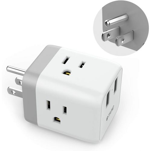  [아마존 핫딜] [아마존핫딜]Outlet Splitter USB Wall Tap, TROND Cruise Power Strip Multi Plug Outlet Extender with 2 USB Charging Ports, Travel Adapter Cube Cruise Ship Accessories Must Have