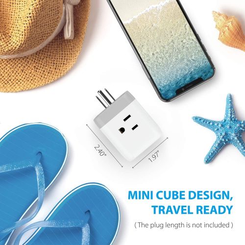  [아마존 핫딜] [아마존핫딜]Outlet Splitter USB Wall Tap, TROND Cruise Power Strip Multi Plug Outlet Extender with 2 USB Charging Ports, Travel Adapter Cube Cruise Ship Accessories Must Have