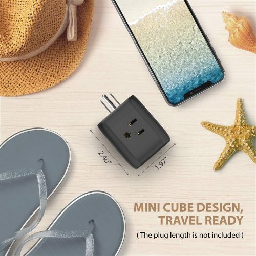  [아마존 핫딜] Cruise Power Strip No Surge Protector, ETL Listed, TROND 3-Outlet Extender Splitter Wall Tap with 2 USB Ports, Travel Adapter Cruise Ship Accessories Must Have