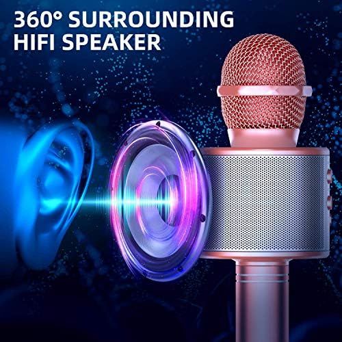  TRONICMASTER Wireless Karaoke Microphone Bluetooth, 3 in 1 Wireless Portable Handheld Mic Karaoke Machine for Christmas Home Birthday Party, Voice Disguiser Karaoke Microphone for