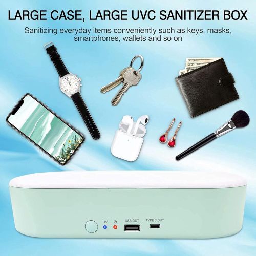  TRONICMASTER UV Phone Sanitizer Box with Type-C Charging UVC Lamp Phone Cleaner Box for iOS Android Smart Watches Purse Glasses Tool