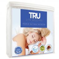 TRU Lite Bedding Premium Waterproof Mattress Protector - Vinyl Free Mattress Cover - Hypoallergenic Breathable Cotton Terry Bed Cover - Protection from Dust Mites, Allergens, Bacteria